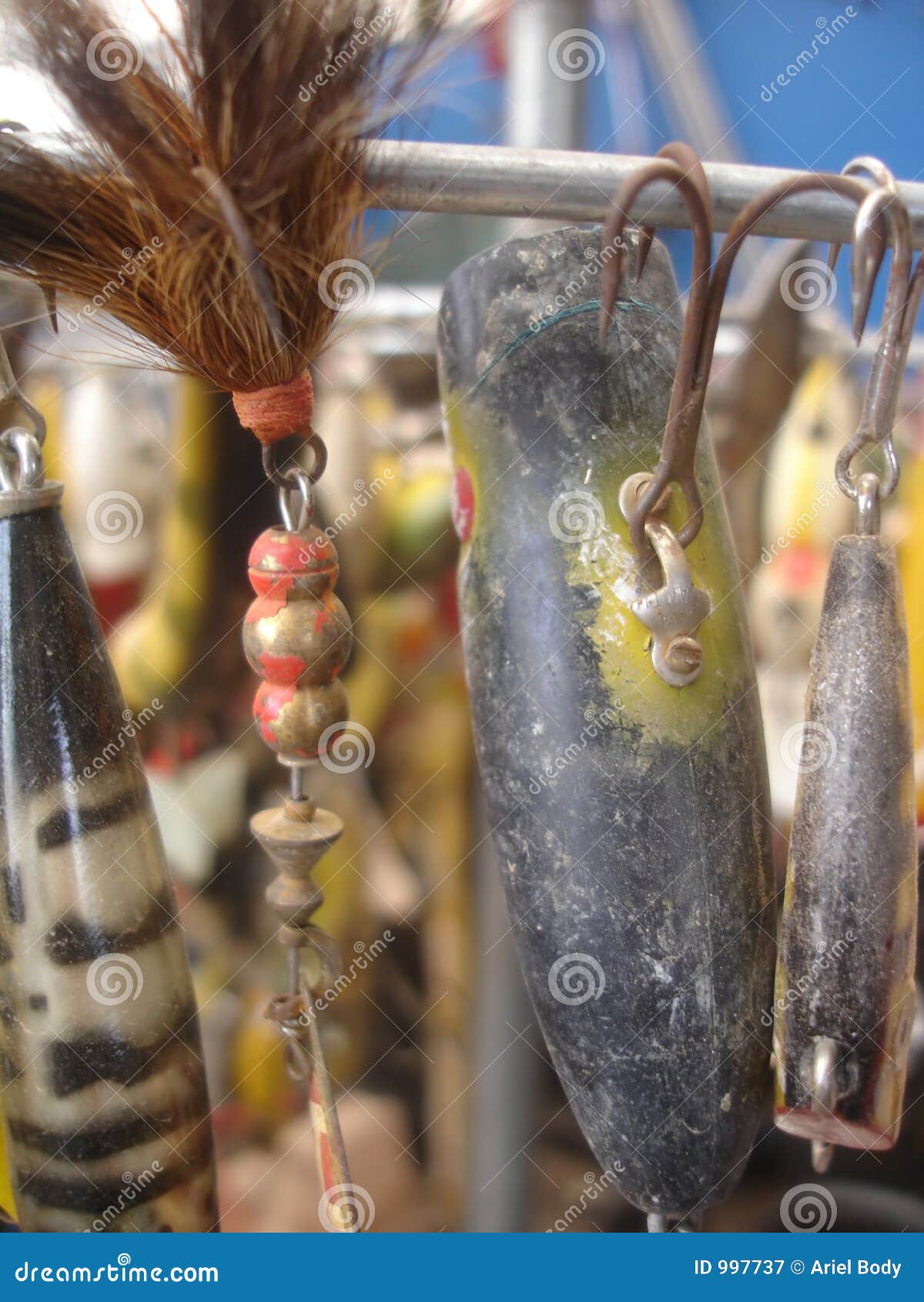 Fishing Hooks stock image. Image of catch, feather, hooks 997737
