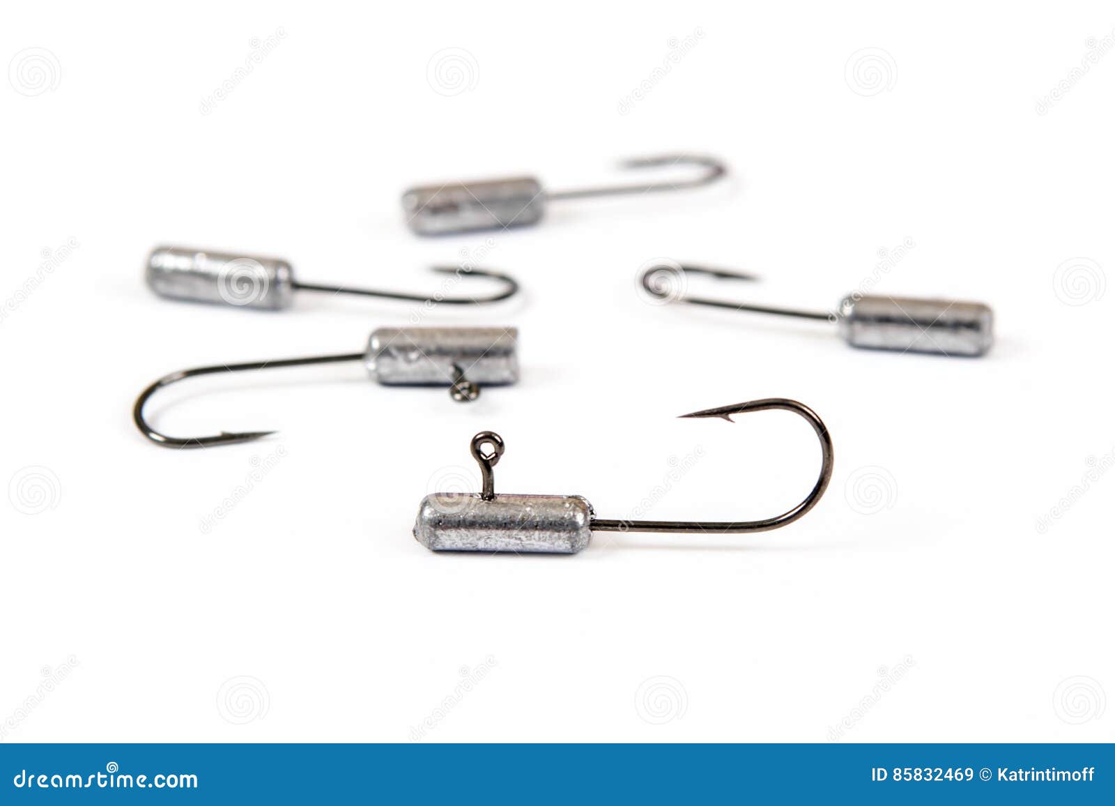 Fishing Hooks Isolated on White. Stock Image Image of hooks, board