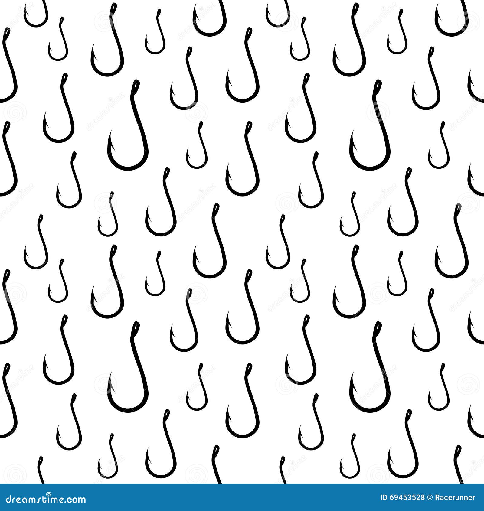 Fishing Hooks Seamless Vector Background. Stock Vector Illustration