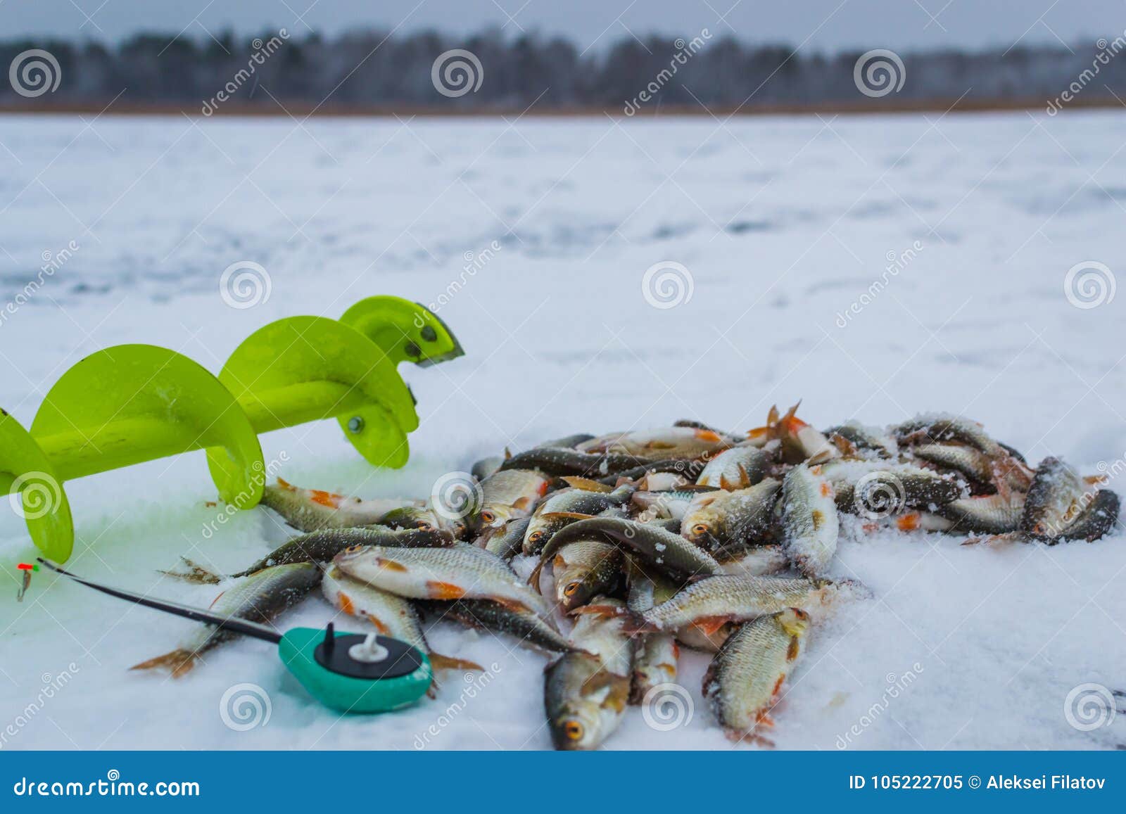 Download Fishing ice auger stock image. Image of landscape, fresh ...