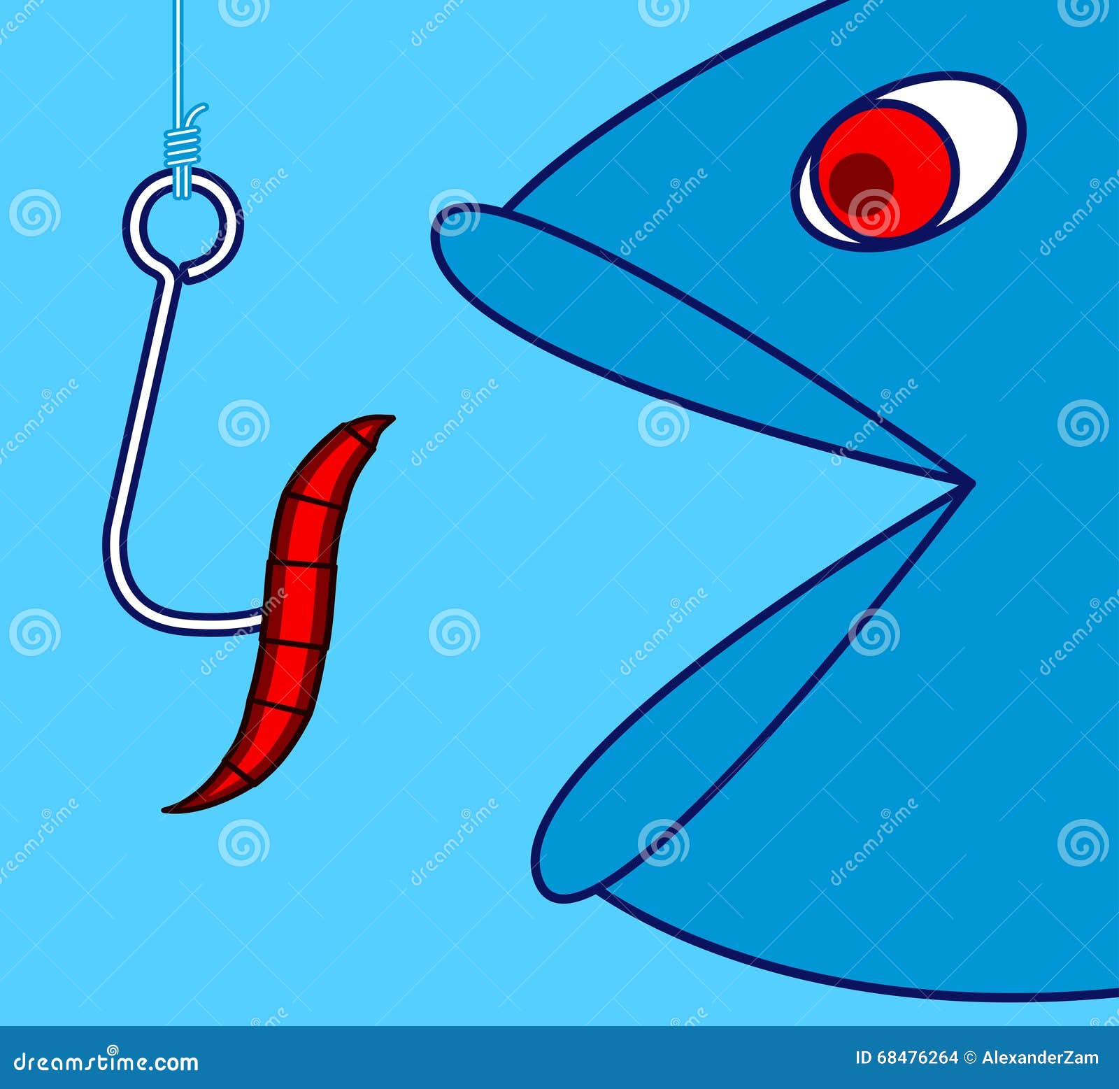 Fishing stock vector. Illustration of fishhook, iron - 68476264