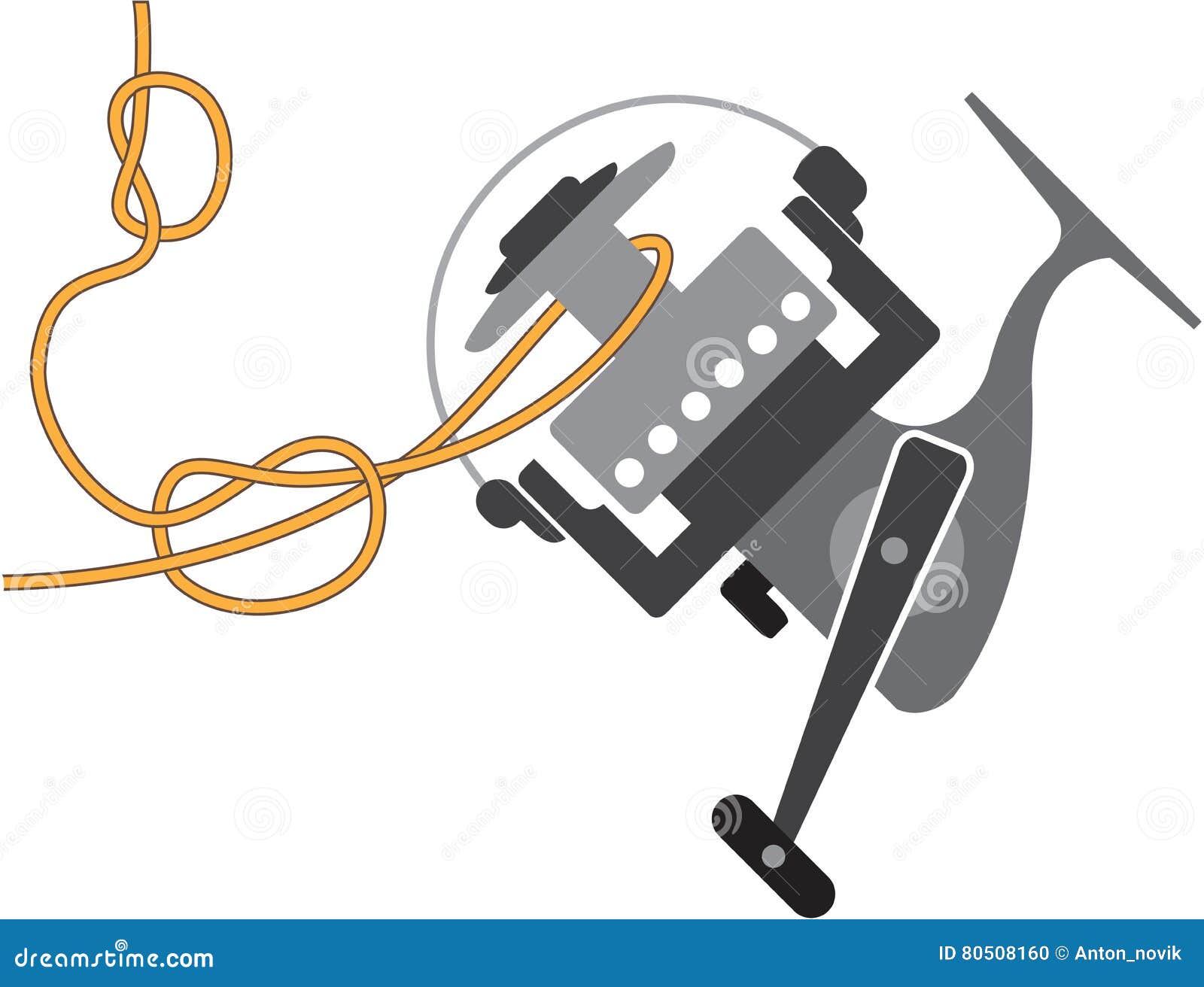 Fishing Knot To Connect Line To the Spool Vector Illustration