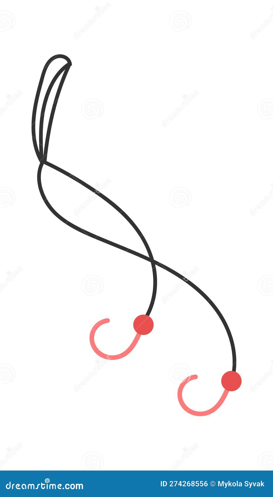 Fishing Line with Hooks stock vector. Illustration of tackle 274268556