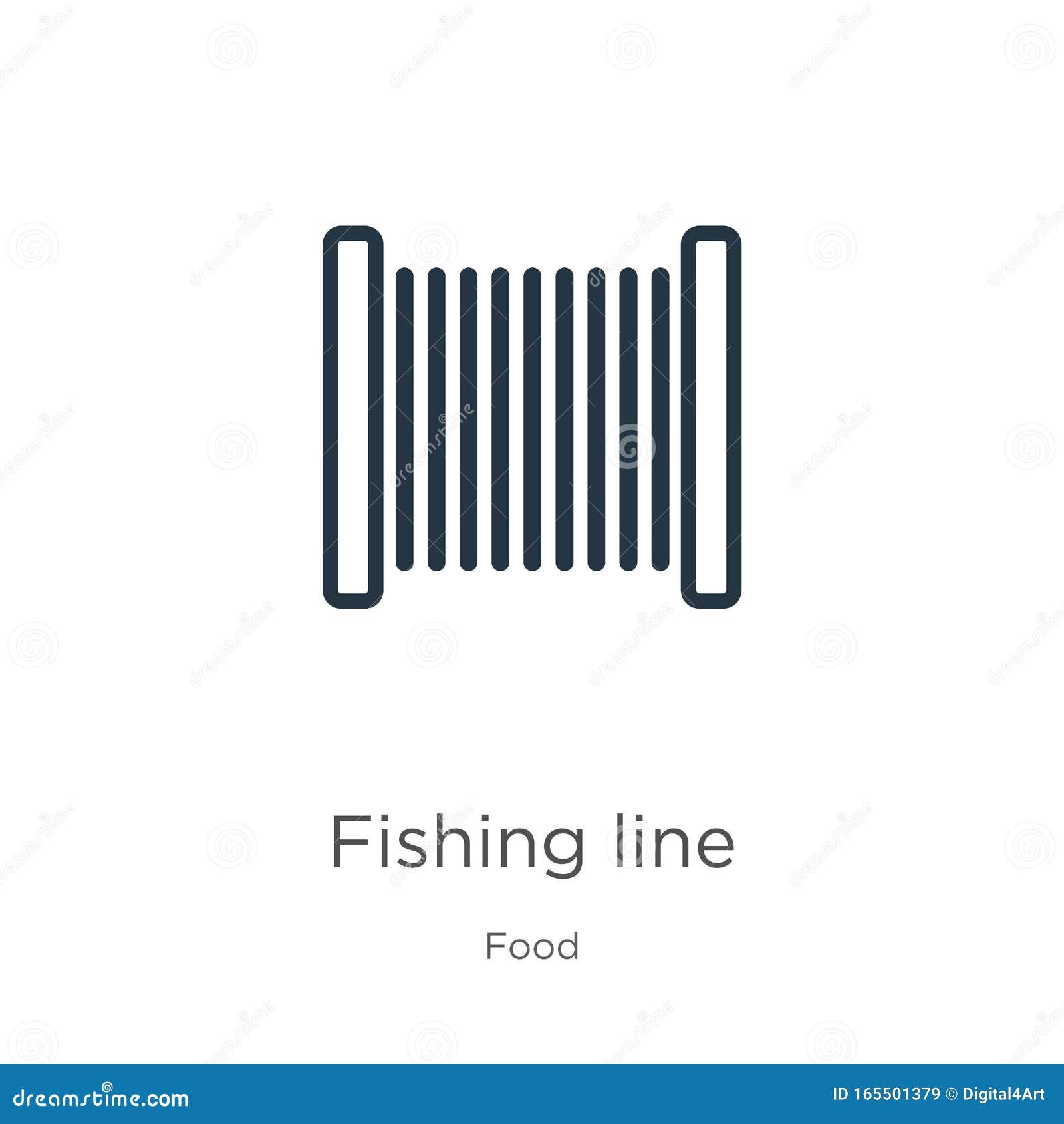 Fishing Line Icon. Thin Linear Fishing Line Outline Icon Isolated on White  Background from Food Collection Stock Vector - Illustration of drawn, boat:  165501379