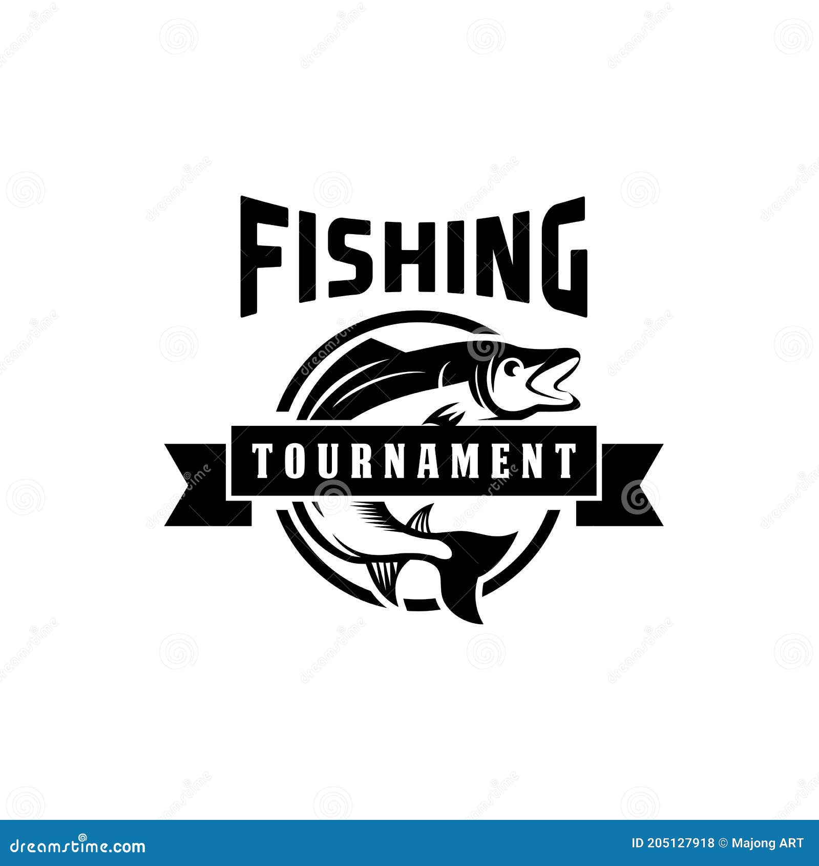 Fishing Logo Badge Illustration, Ideal for Fishing Club