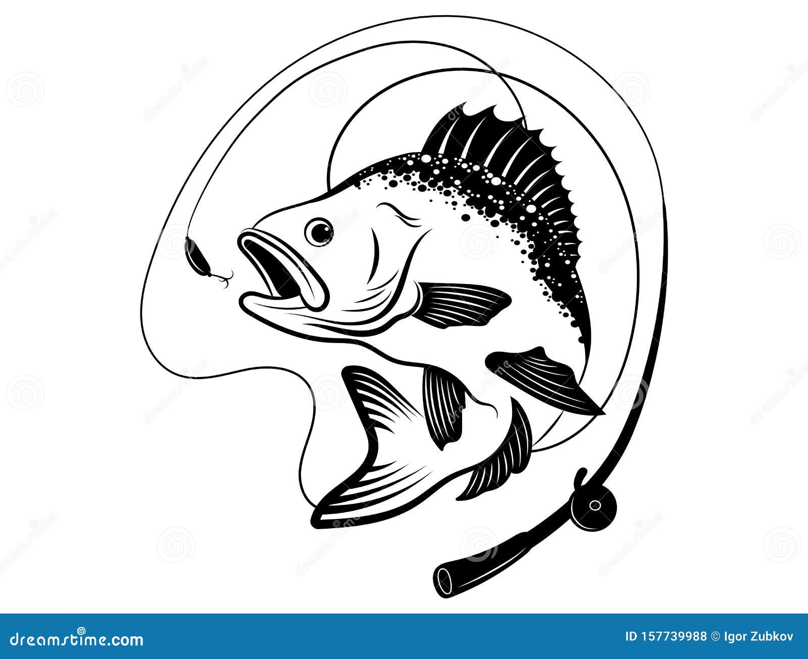 Fishing Logo. Black And White Illustration Of A Fish ...