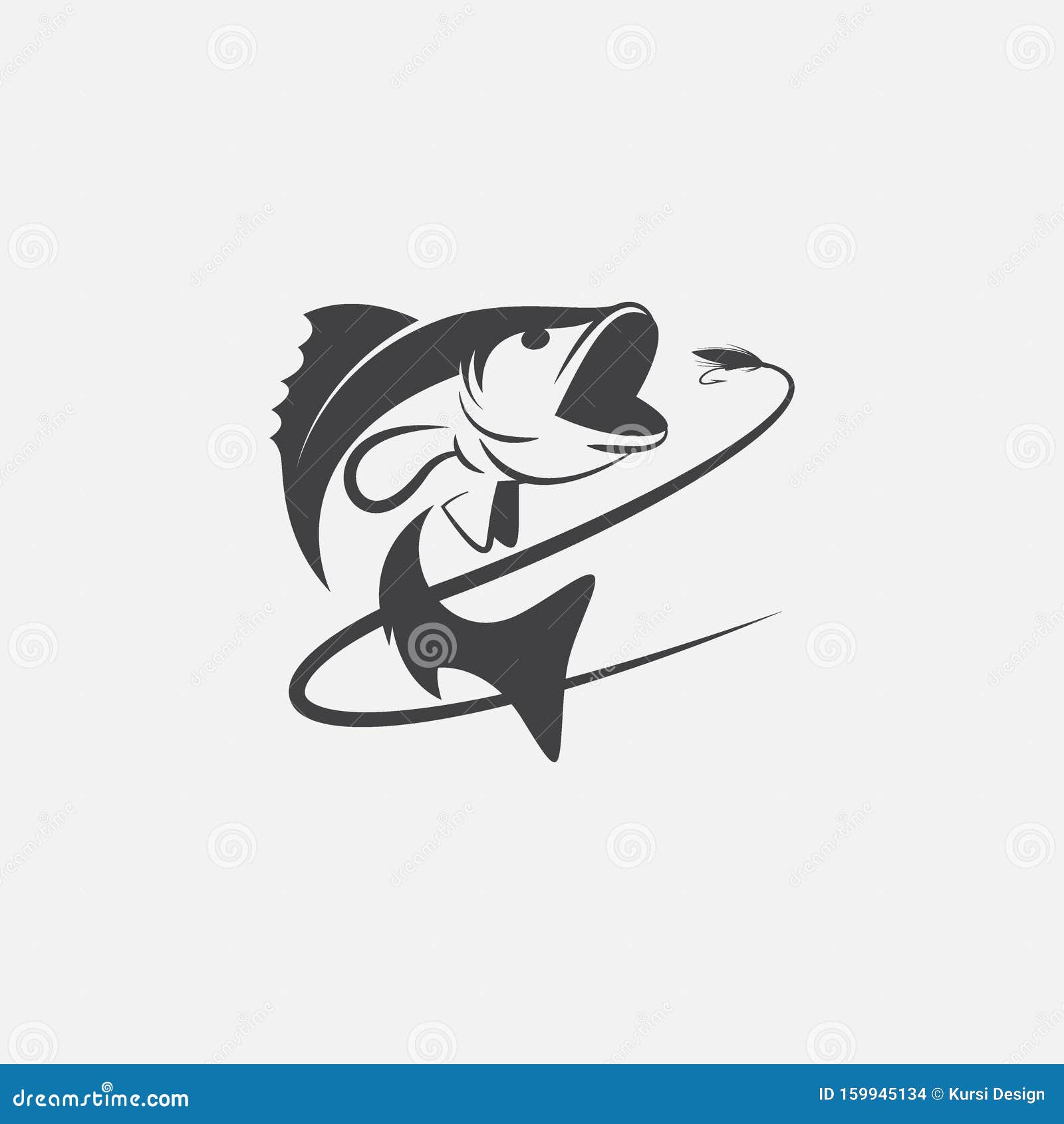 Fishing Logo Design, Hook Up Logo Stock Illustration