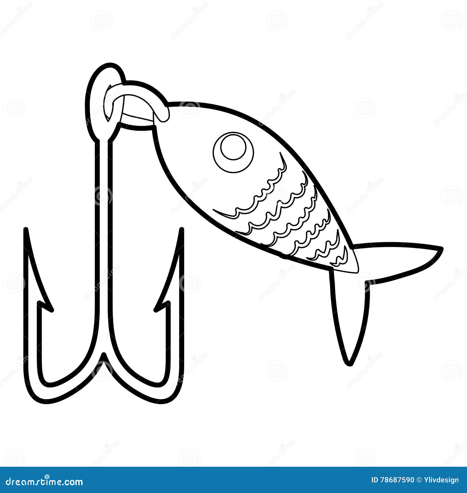 Fishing Lure Icon, Outline Style Stock Vector Illustration of