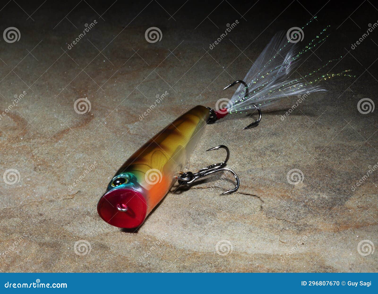Fishing Lure with Shiny White Tail Stock Photo - Image of bait