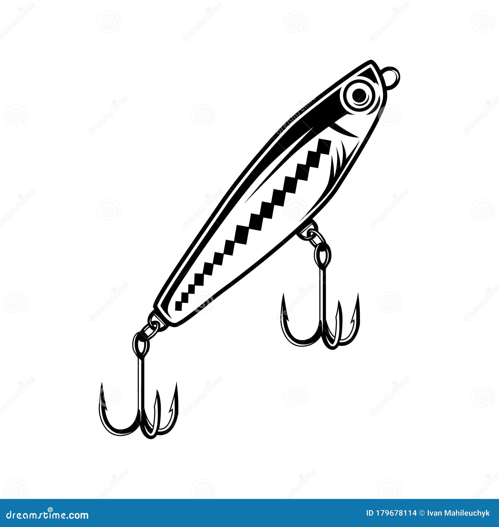 Fishing Lure Vintage Concept Stock Vector - Illustration of monochrome, lure:  179678114