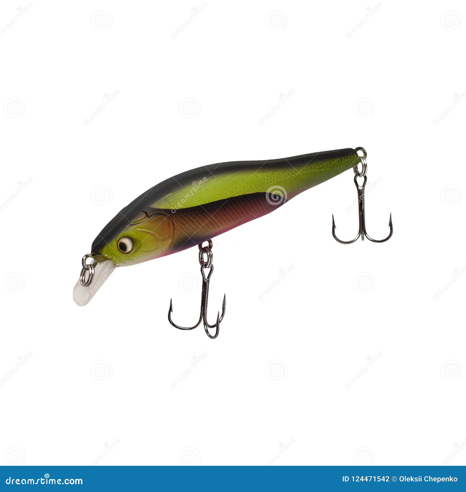 Fishing Lure Wobbler Popper with an Two Hooks Stock Photo - Image