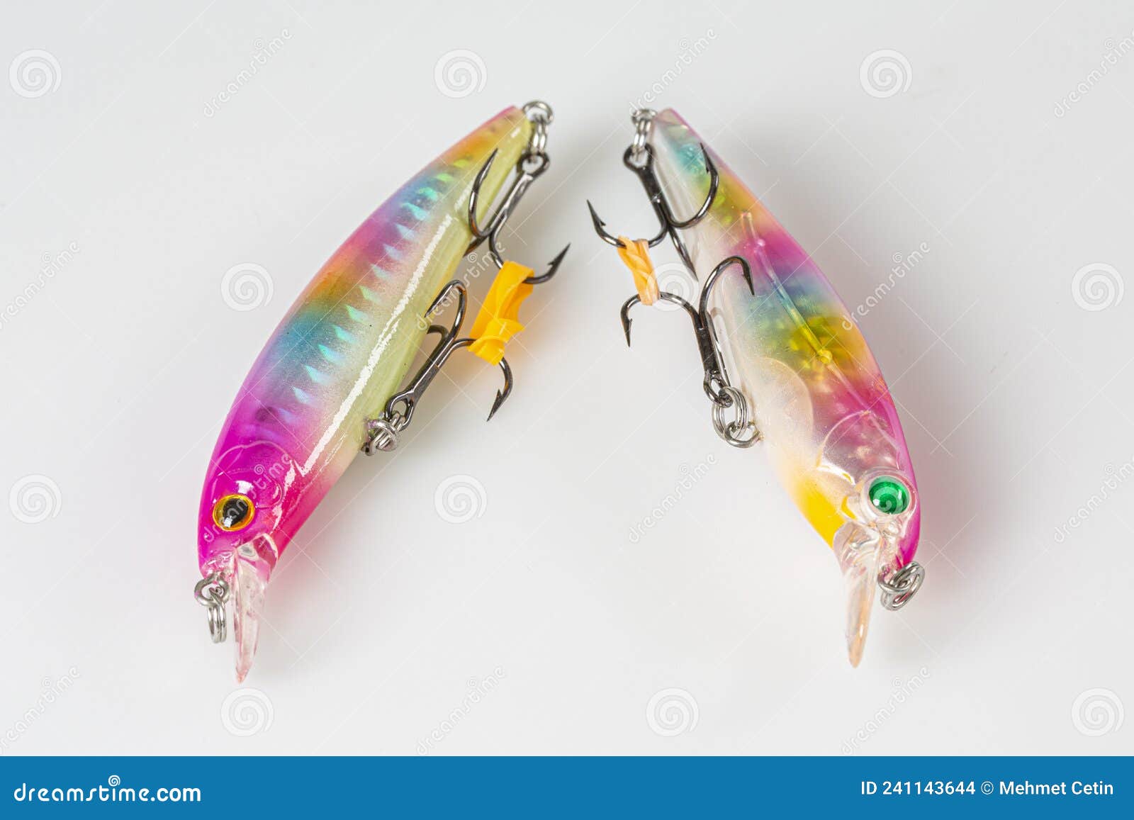 Fishing Lure Wobbler Fishing Temptations on White Background. Many Fishing  Spinning, Fake Bait, Artificial Lure Stock Photo - Image of angler, gear:  241143644