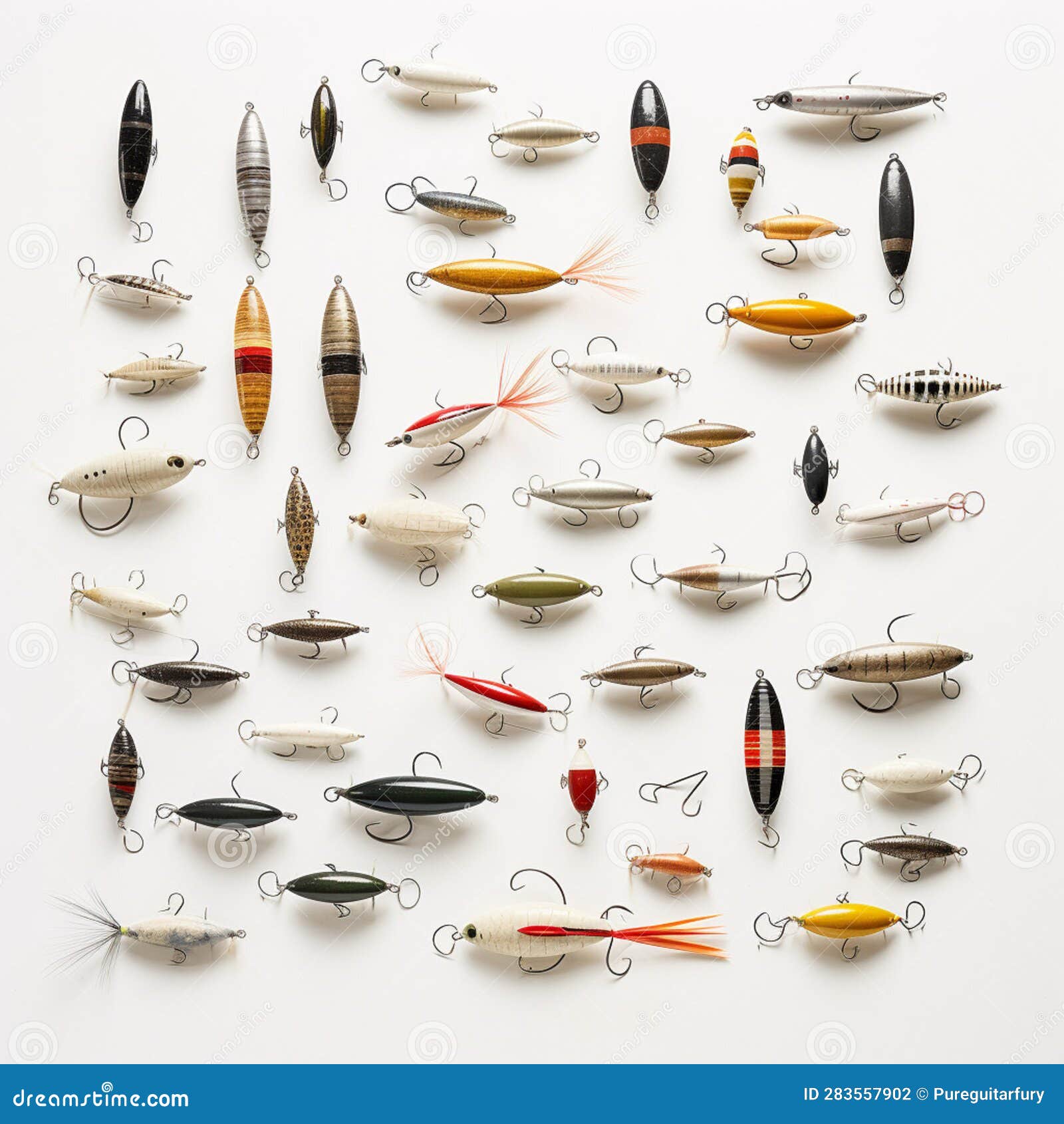 Fishing Lures Layout stock illustration. Illustration of fishing