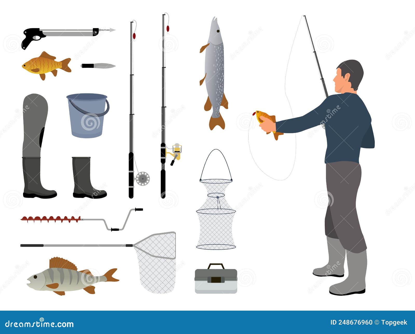 Fishing Creel Stock Illustrations – 30 Fishing Creel Stock