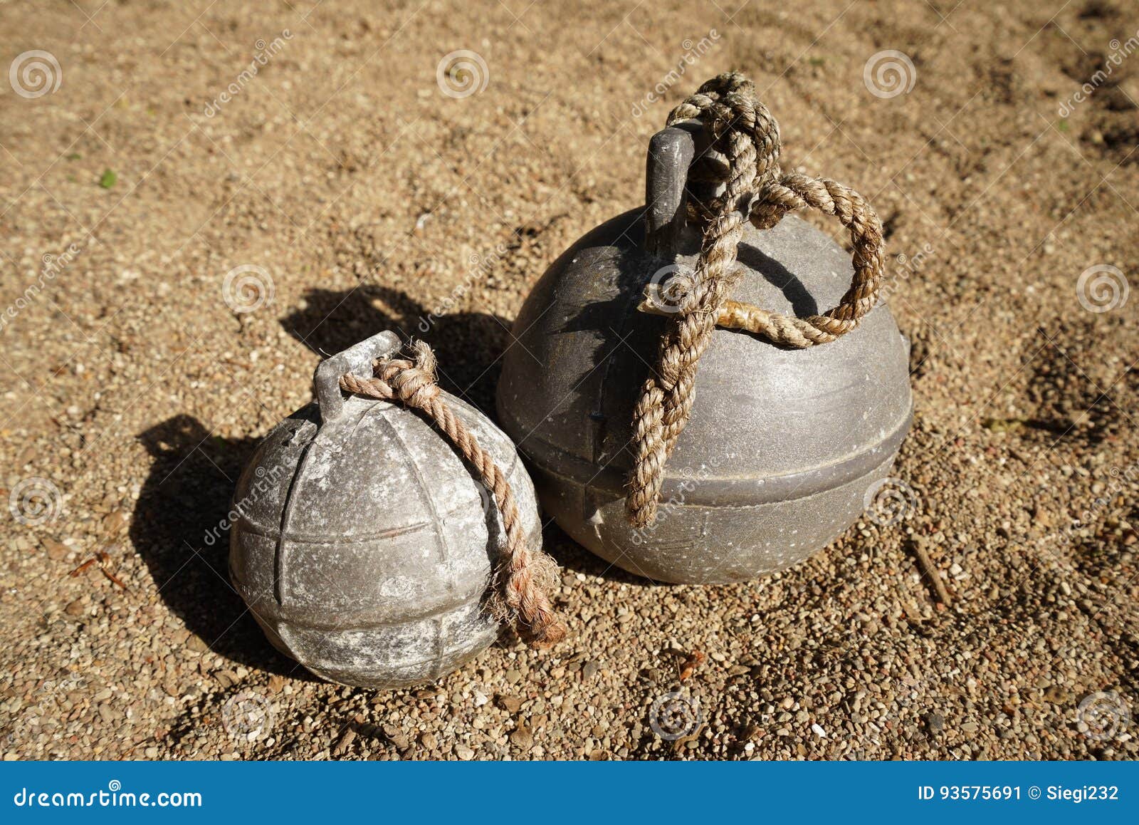 Fishing net metal balls stock image. Image of port, orbicular 93575691