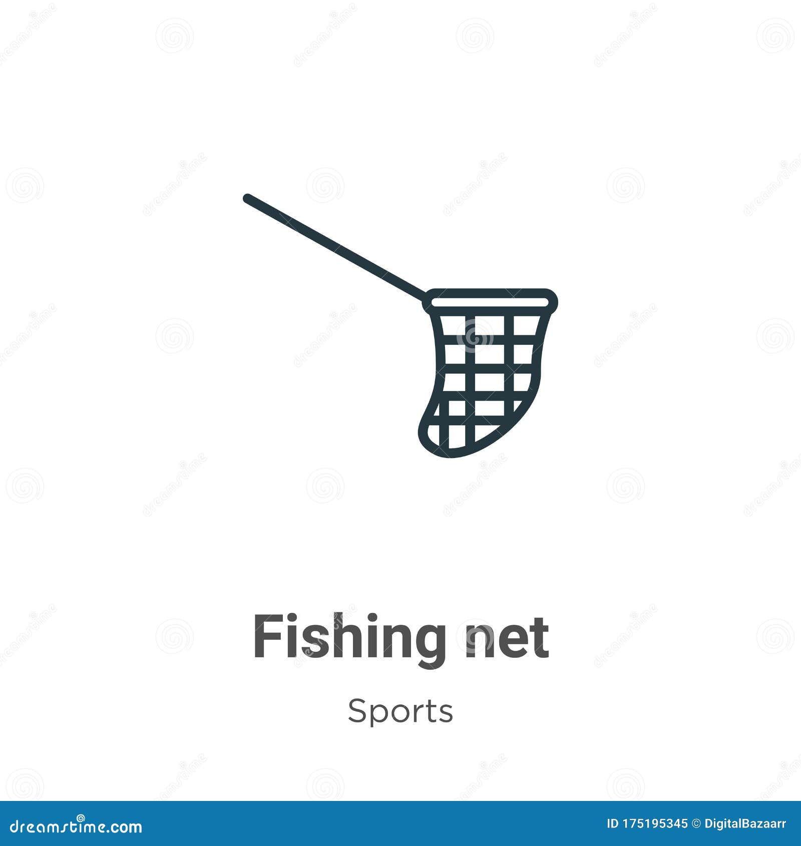 Fishing Net Outline Vector Icon. Thin Line Black Fishing ...