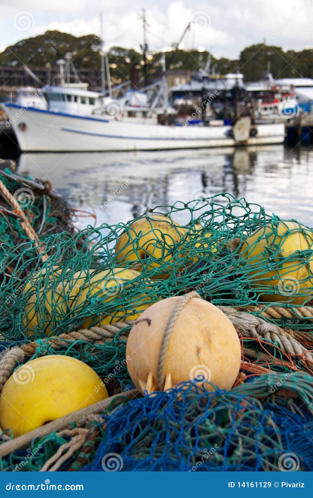 Fishing nets stock image. Image of harbour, crab, equipment 14161129