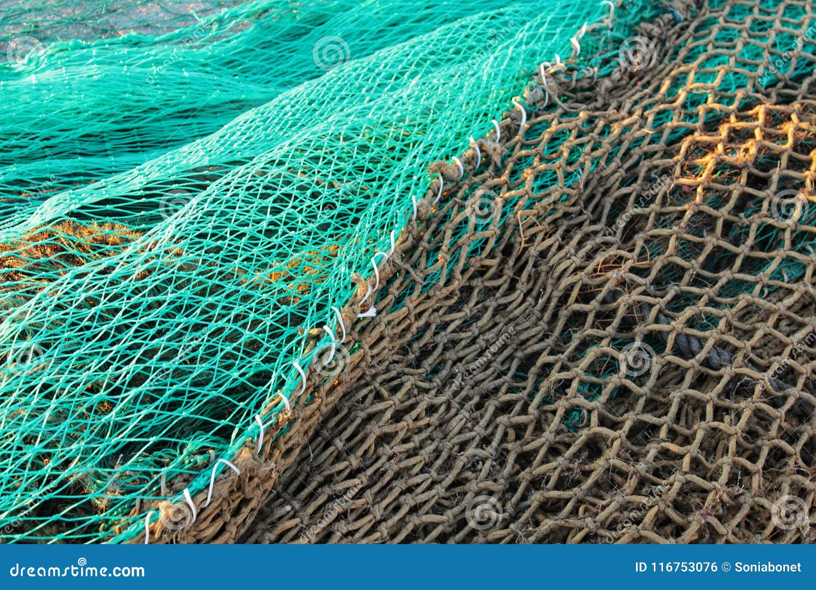 Fishing Nets in the Dock of Santa Pola, Spain Stock Photo - Image