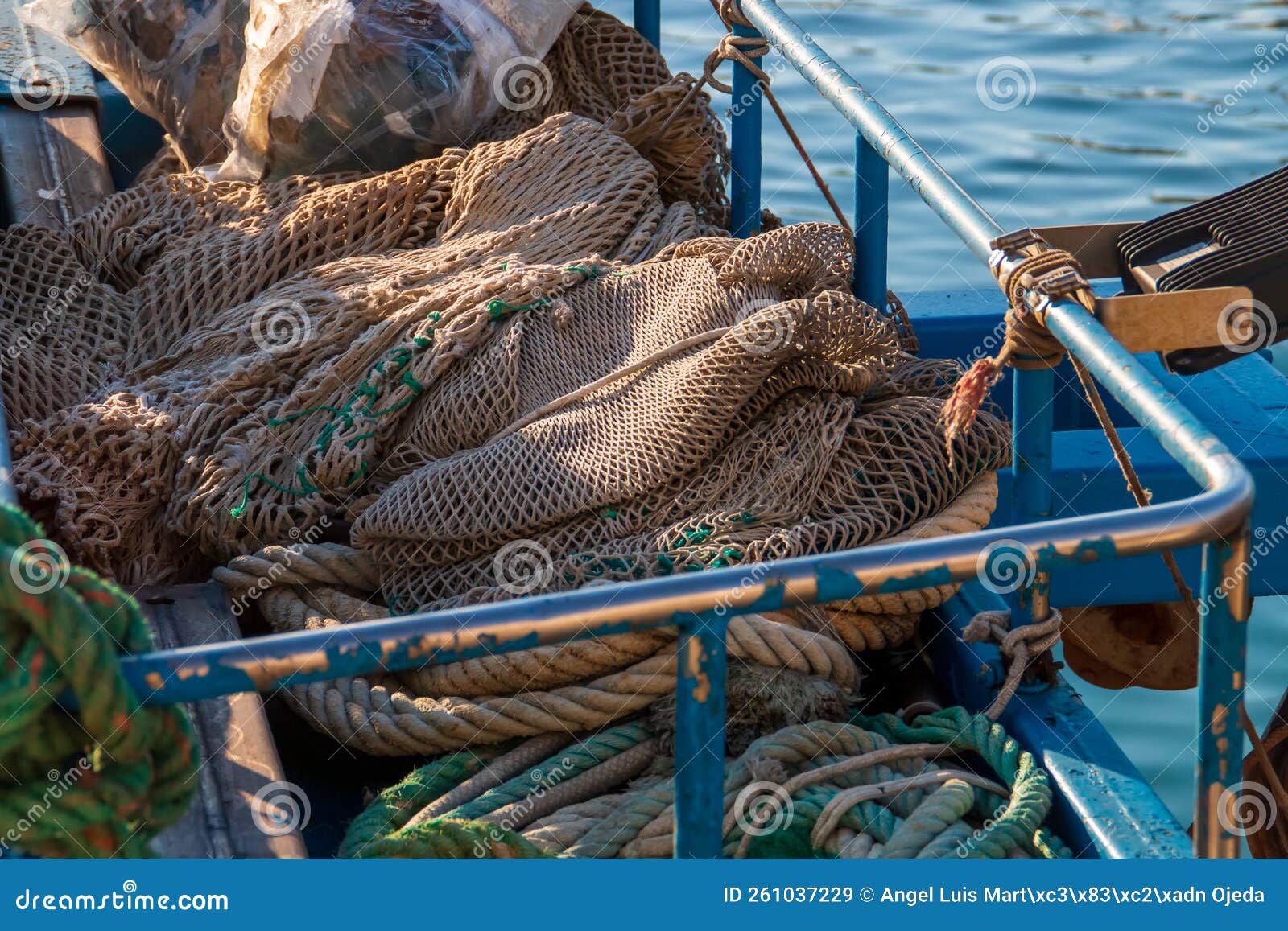 Fishing Nets and Gear in Monopoli, Puglia, Italy. Stock Image