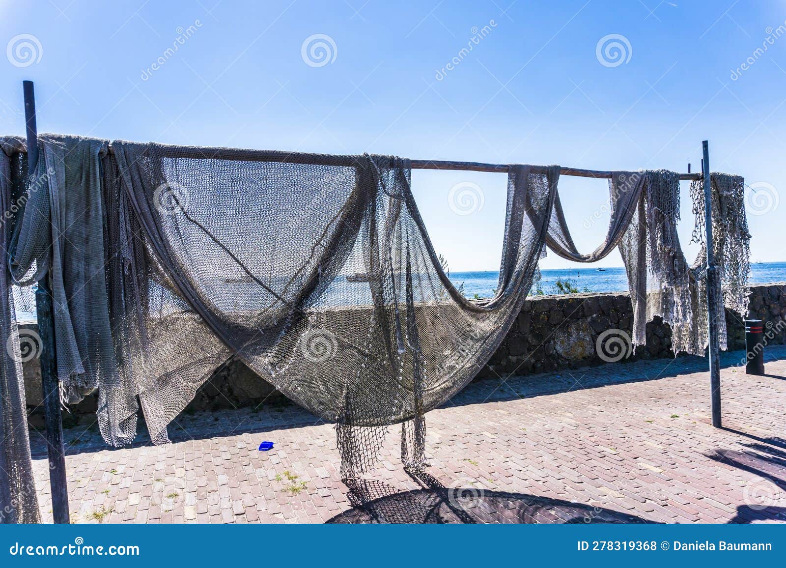 Fishing Nets Hanging in the Sun To Dry Stock Photo Image of marine