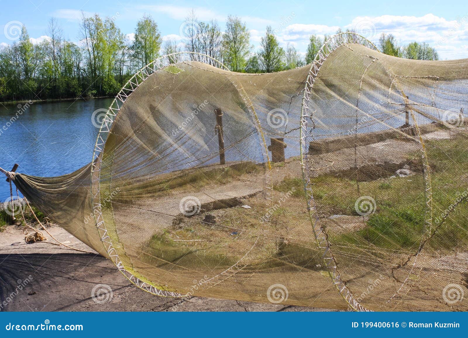 Fishing Nets for Industrial Fishing on Lake Ladoga Stock Photo - Image of  nylon, string: 199400616