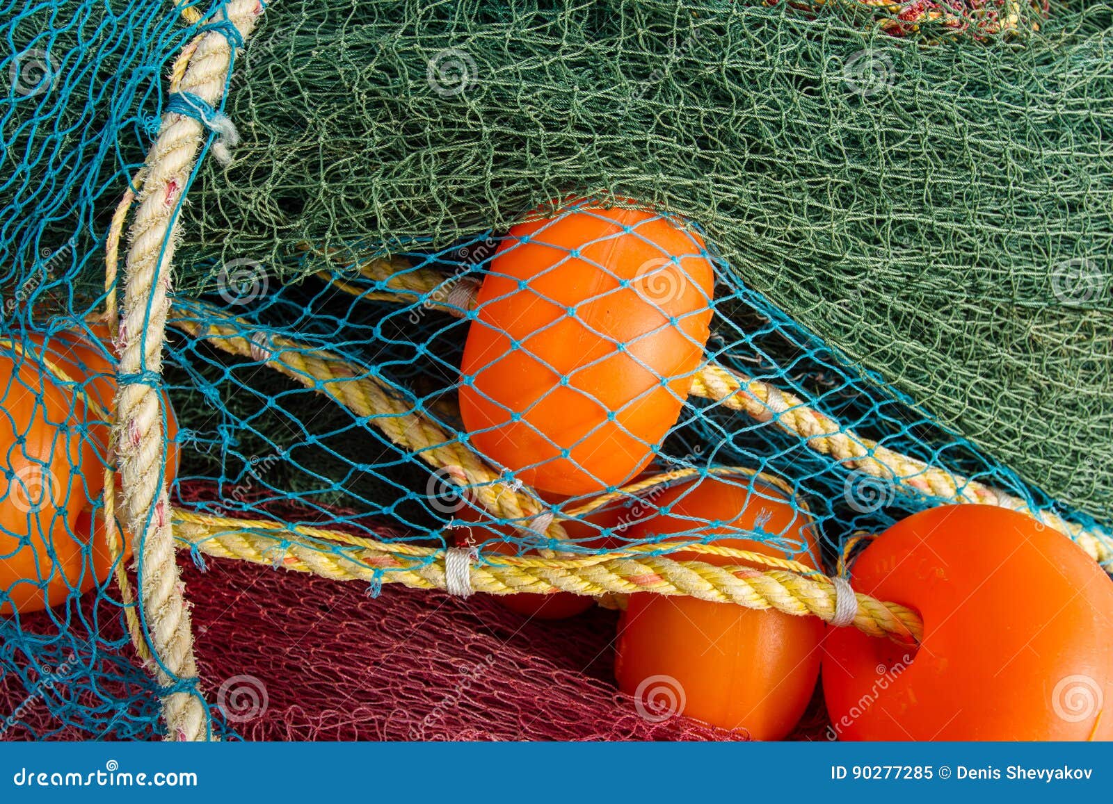 Fishing Nets with Large Floats Stock Image - Image of thread, preparing:  90277285