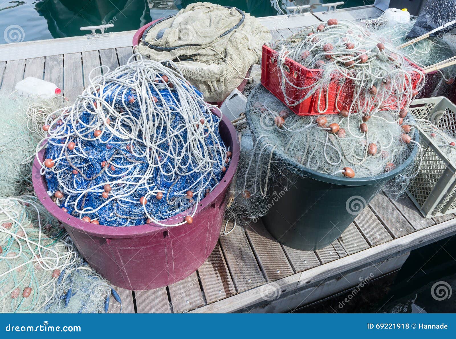 Fishing nets on pier stock photo. Image of wooden, chaos 69221918
