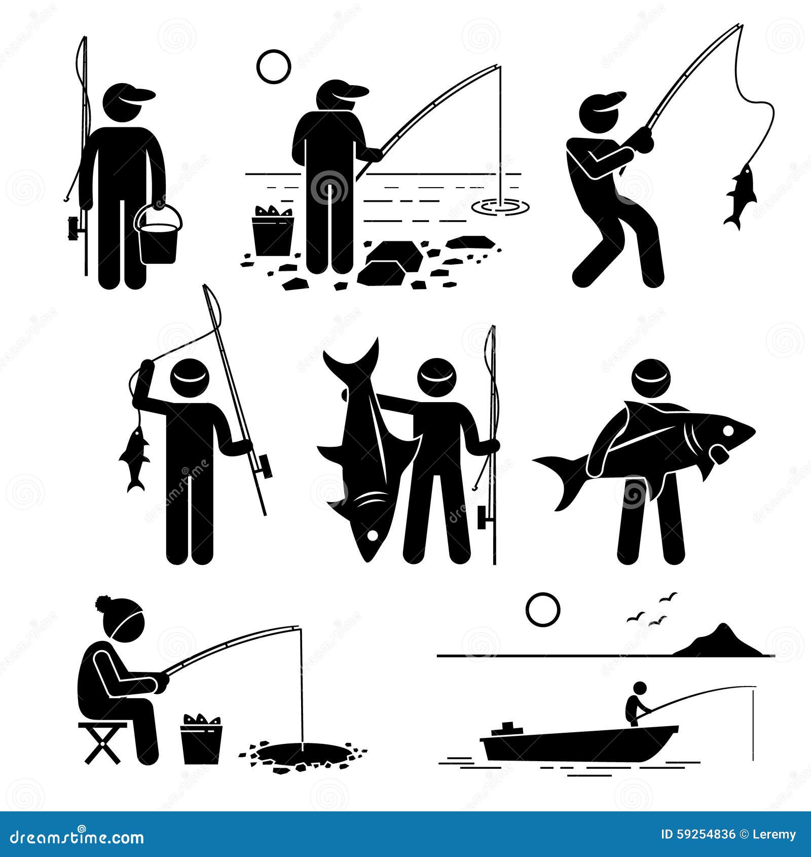 Download Fishing Pictogram Cliparts stock vector. Illustration of ...