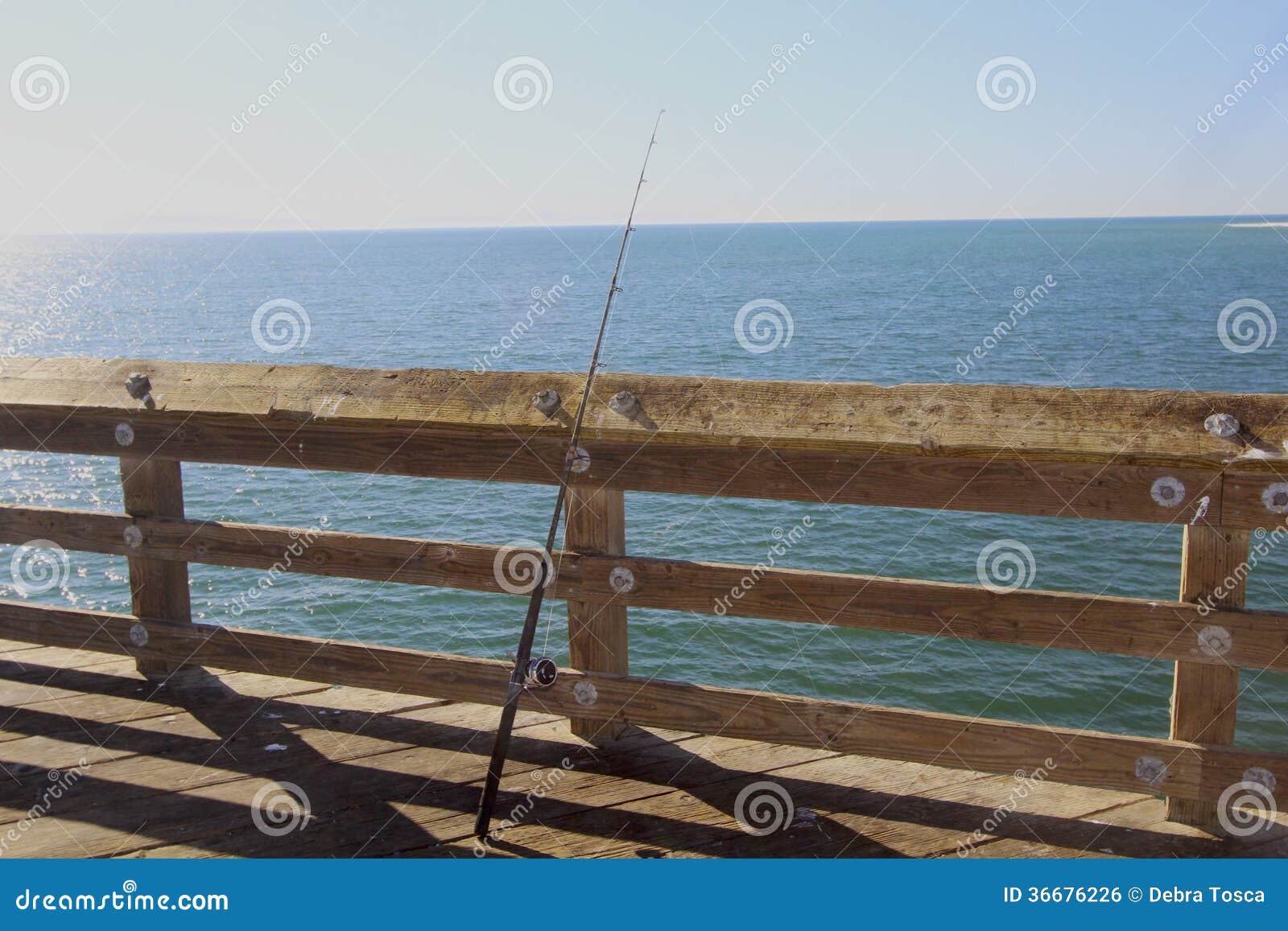 Fishing pole on the pier stock photo. Image of food, sport - 36676226