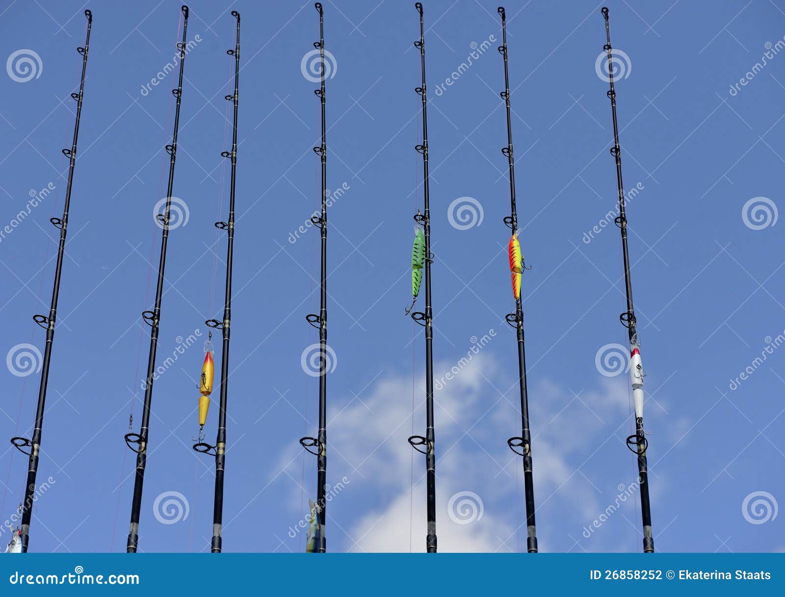 Fishing poles stock photo. Image of angler, boat, blue 26858252