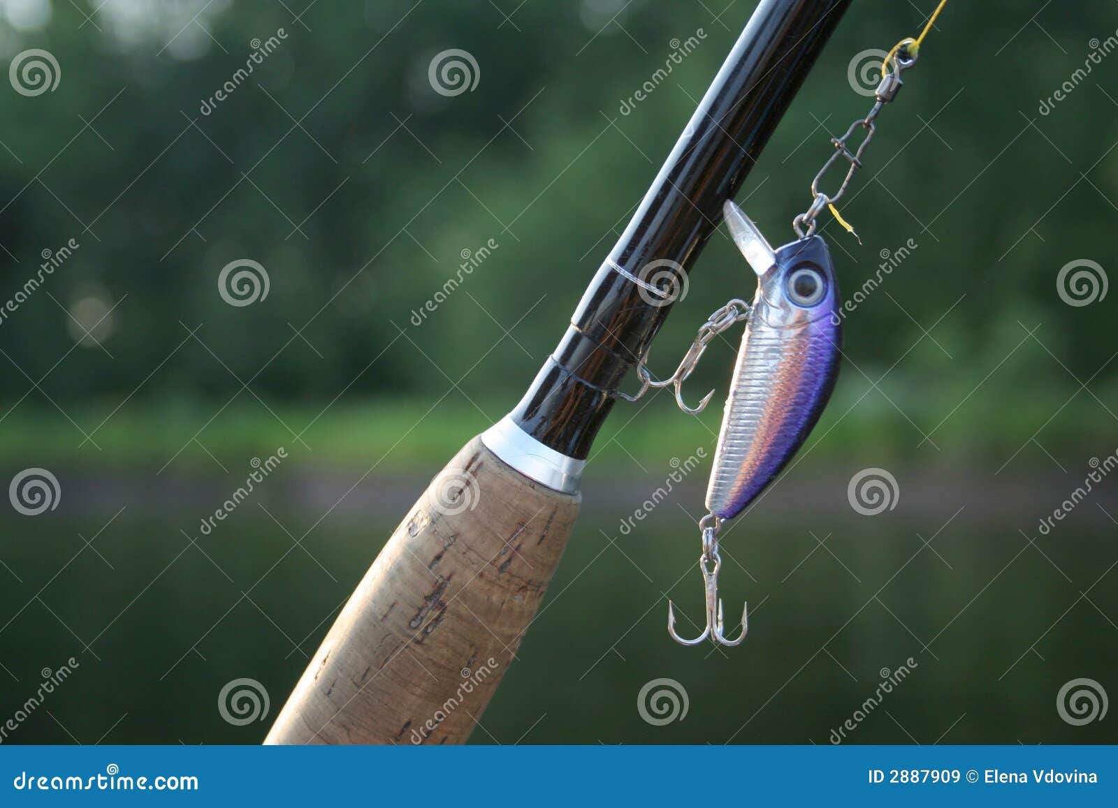 Fishing reel with a lure stock image. Image of hobbies 2887909