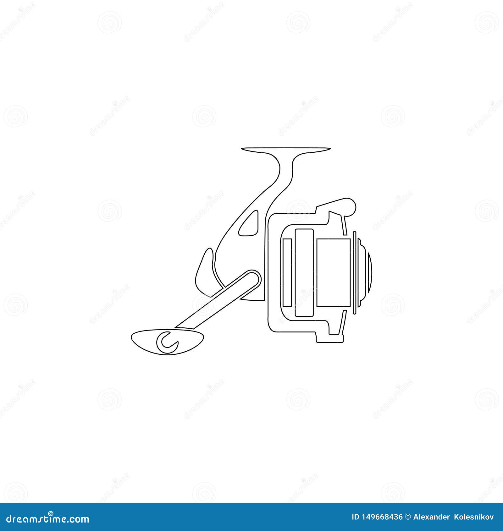 Download Fishing Reel. Flat Vector Icon Stock Vector - Illustration ...