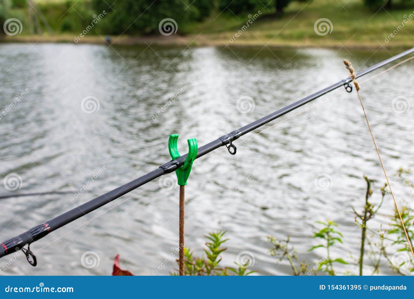 Fishing rod with a bell stock image. Image of equipment 154361395