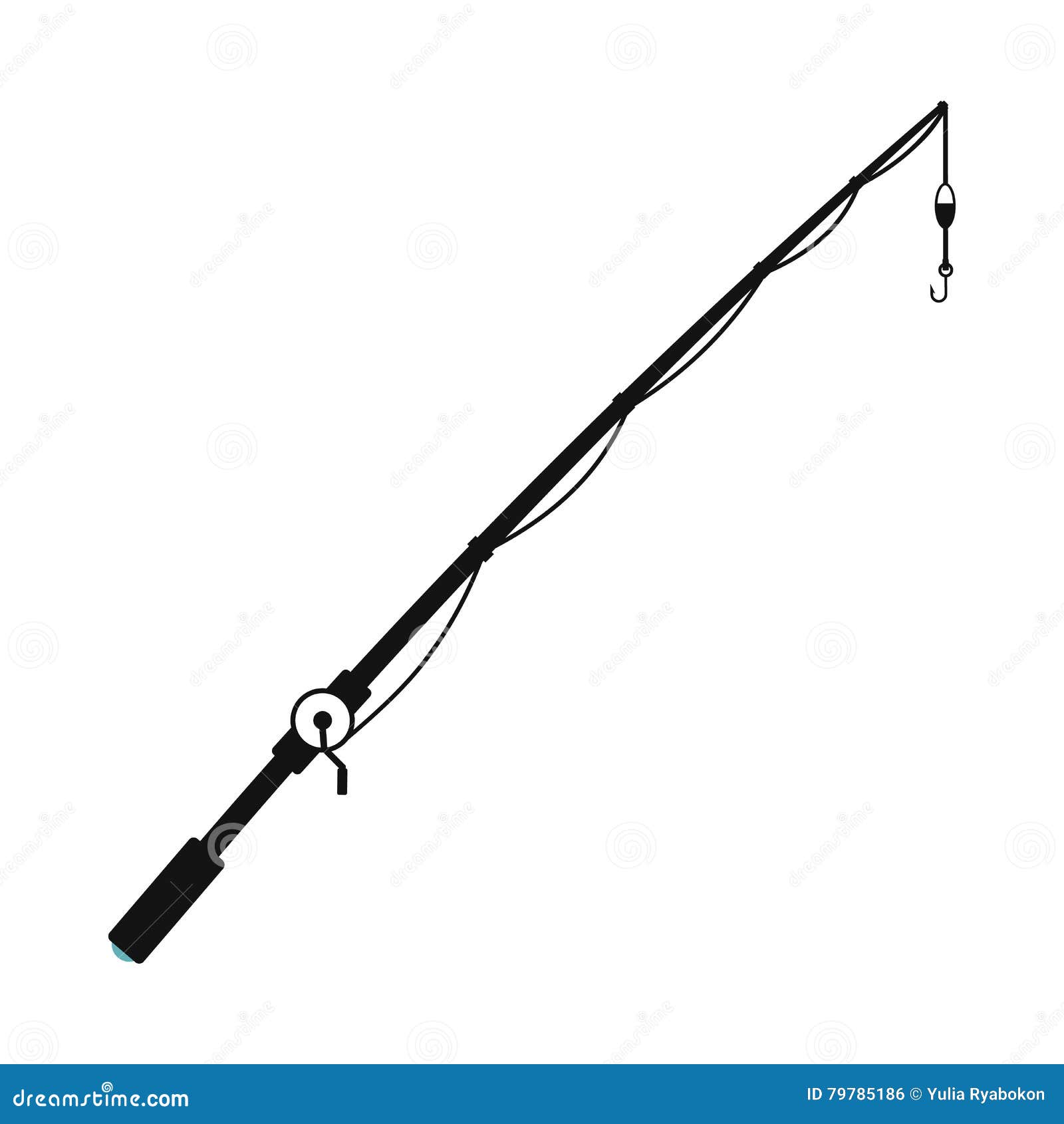 Fishing Rod Black Simple Icon Stock Vector - Illustration of recreation,  simple: 79785186