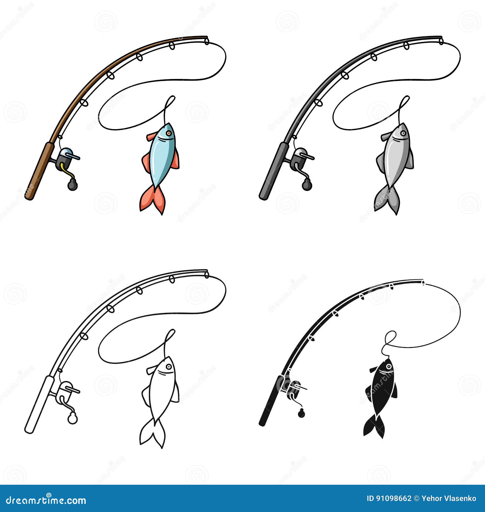 Fishing Pole Cartoon Stock Illustrations – 1,275 Fishing Pole