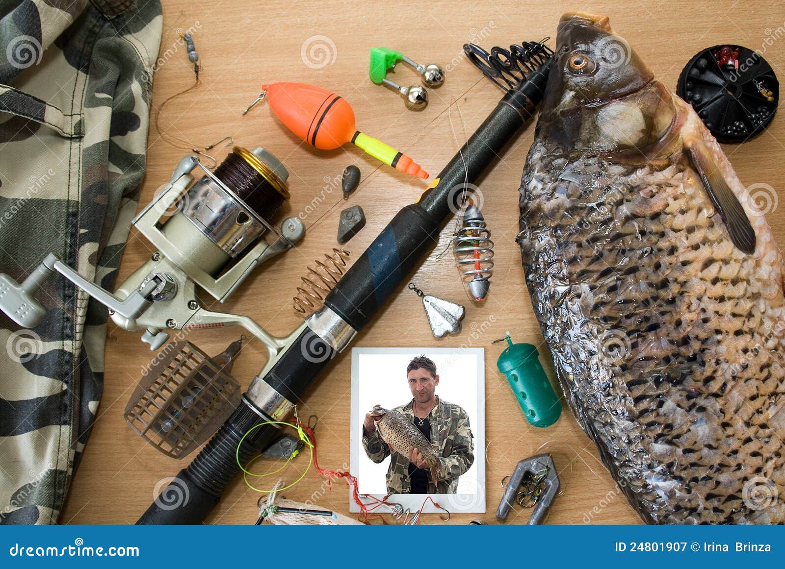 Fishing Rod, Fish, Tackle and Photography Stock Image Image of
