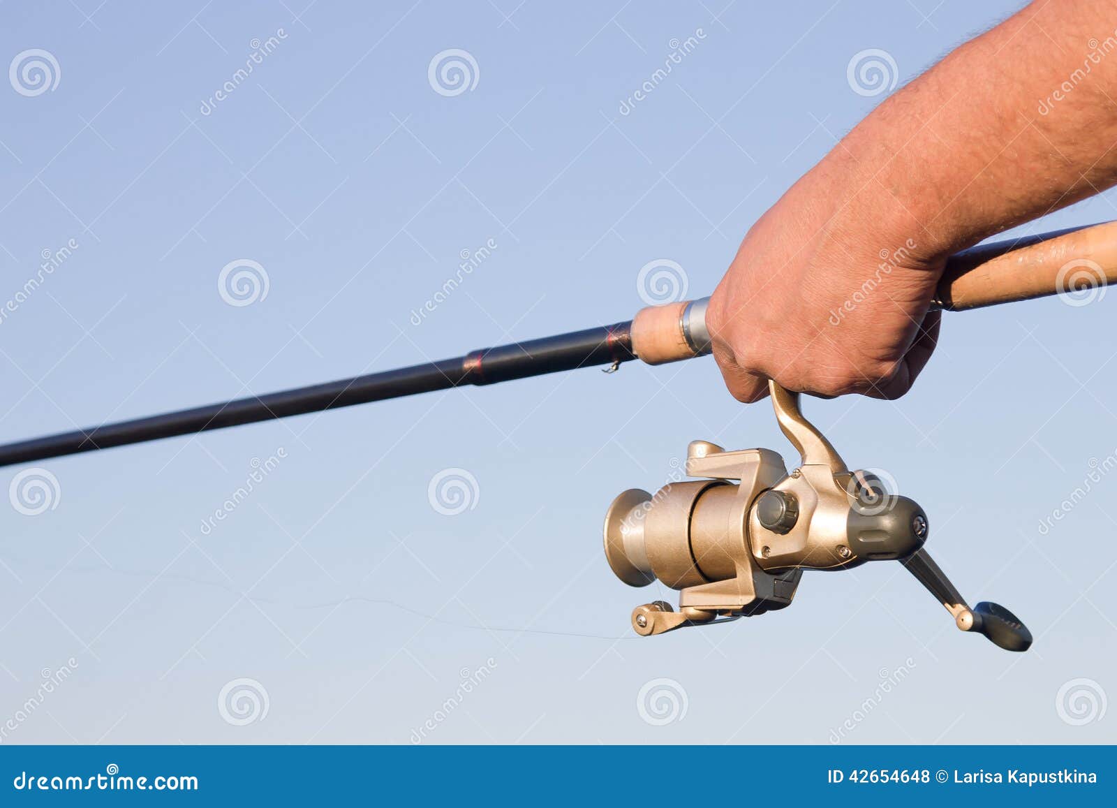 Fishing Rod in Hand Closeup Stock Photo Image of lifestyles, tackle