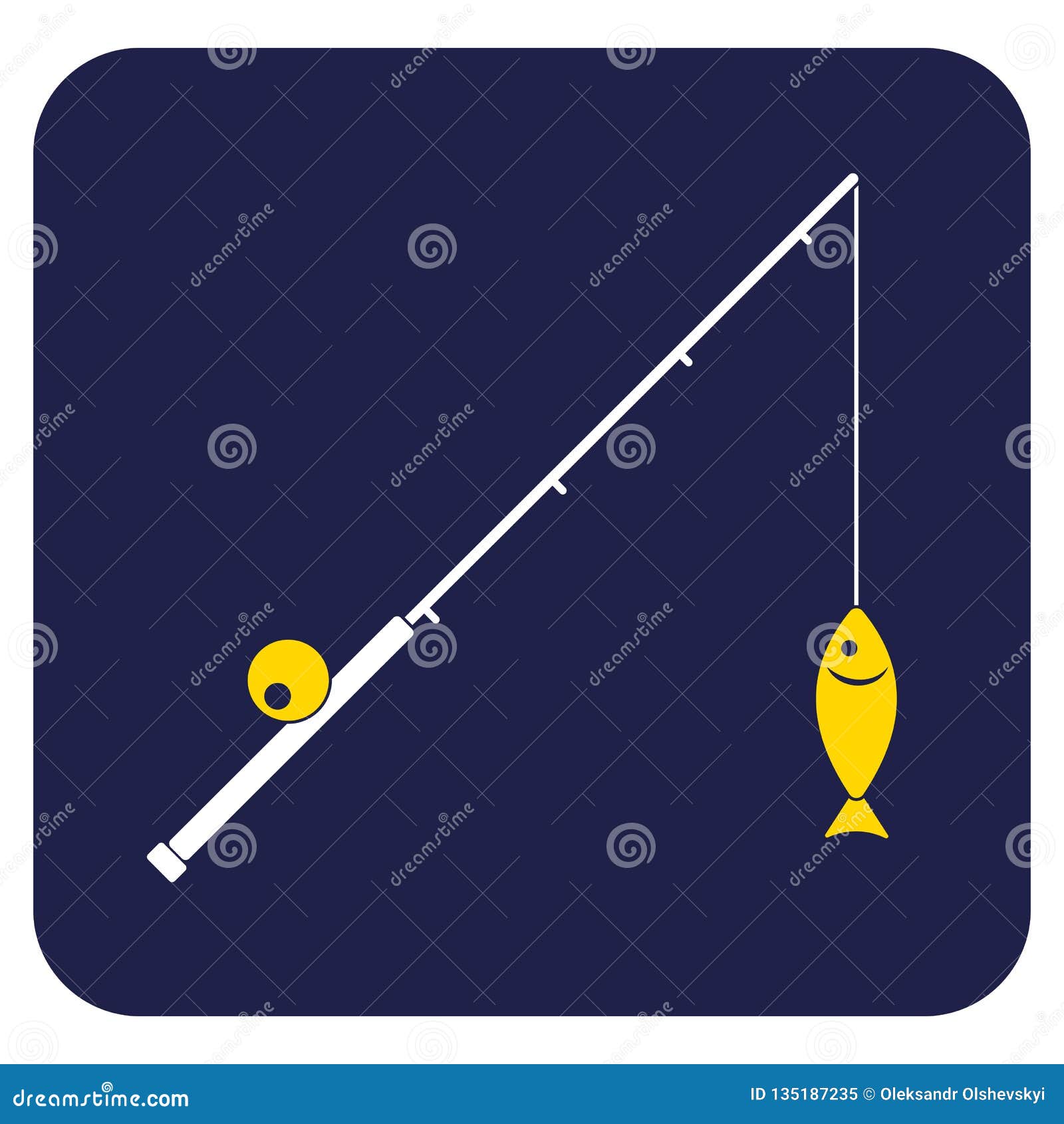 Download Fishing rod icon stock vector. Illustration of simplicity - 135187235