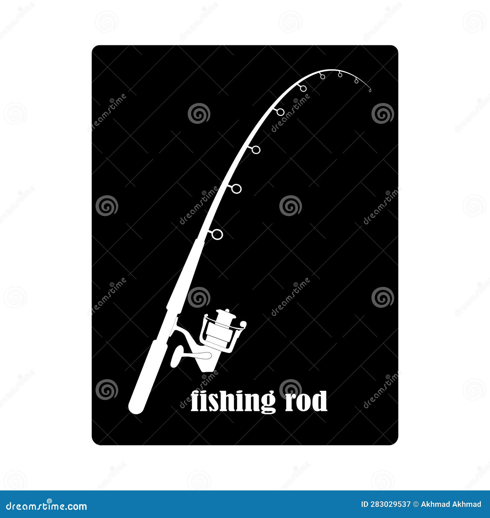 Fishing rod icon stock vector. Illustration of metallic - 283029537