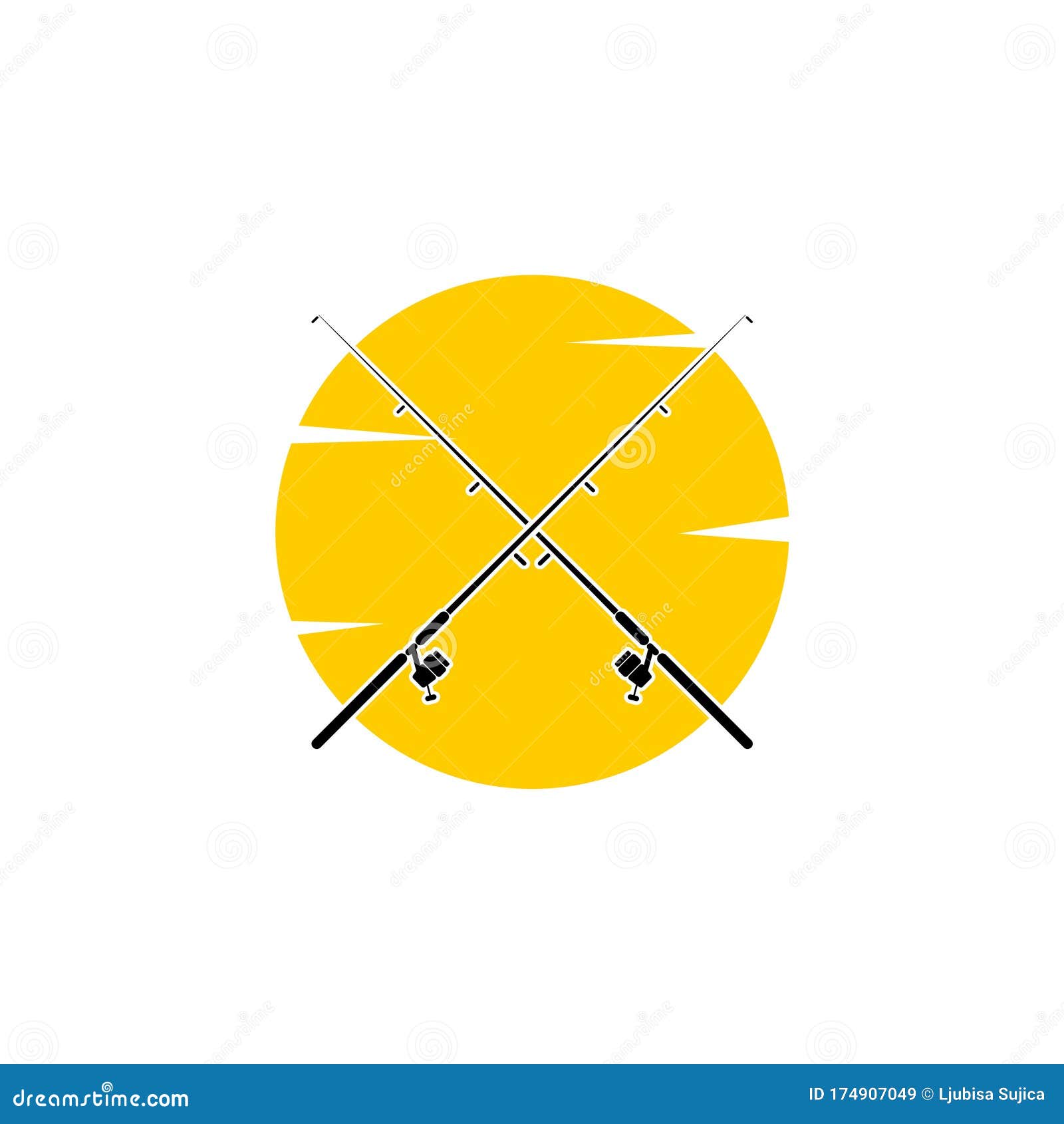 Download Fishing Rod Icon Isolated On White Background Stock Vector - Illustration of circle, lure: 174907049