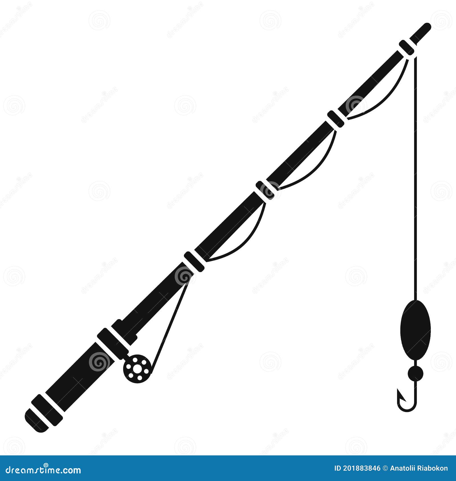 Fishing Rod Icon, Simple Style Stock Vector - Illustration of