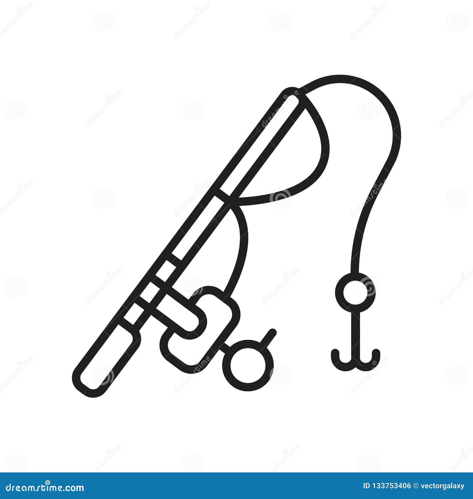 Download Fishing Rod Icon Vector Sign And Symbol Isolated On White ...