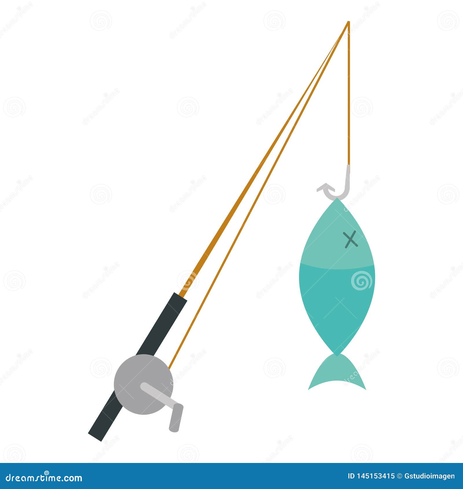 Download Fishing rod isolated icon stock vector. Illustration of draw - 145153415