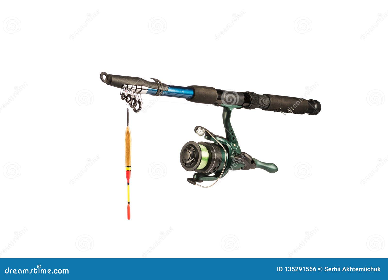 Fishing Rod for Fishing Isolated on White Background. Isolated Stock