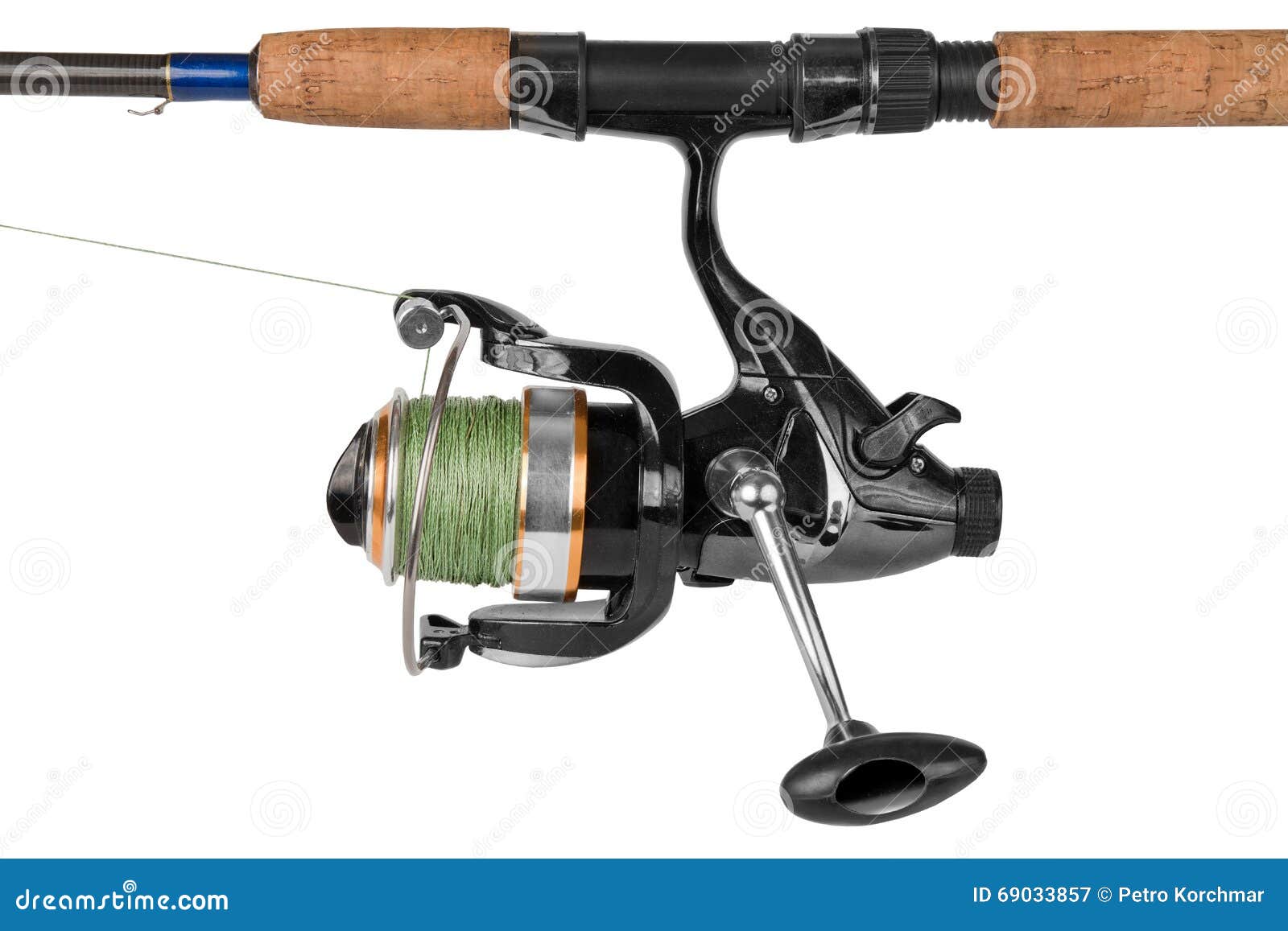 Fishing Rod Isolated on White. Stock Image Image of design, metal