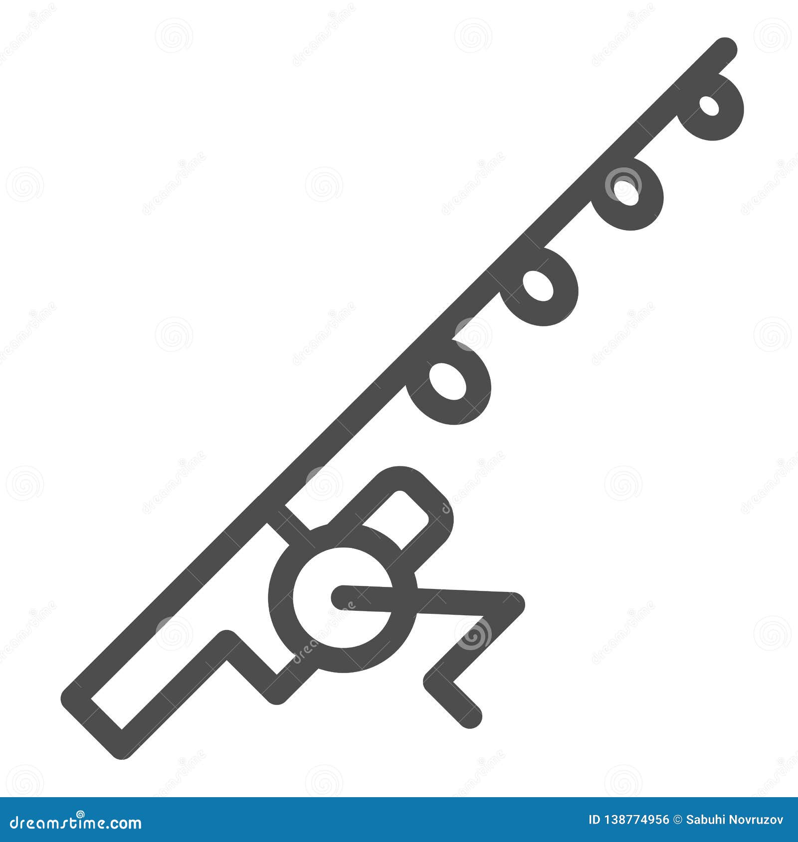 Download Fishing Rod Line Icon. Spinning Illustration Isolated On ...