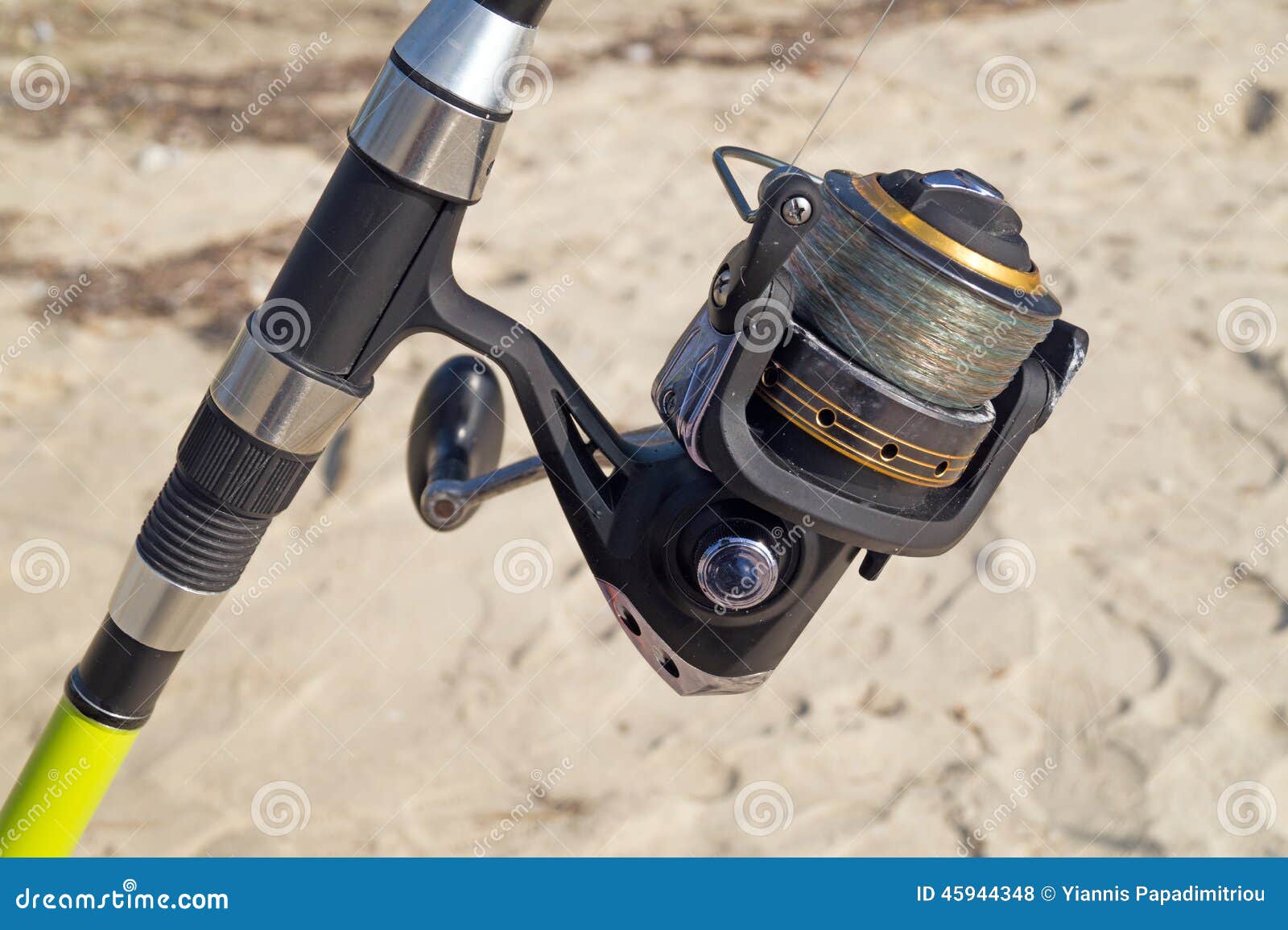 Fishing Rod and Reel on the Beach Stock Photo Image of islands, leisure 45944348