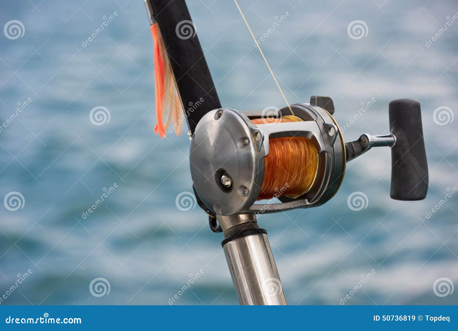 Fishing Rod and Reel on a Boat Stock Image Image of deep, reel 50736819