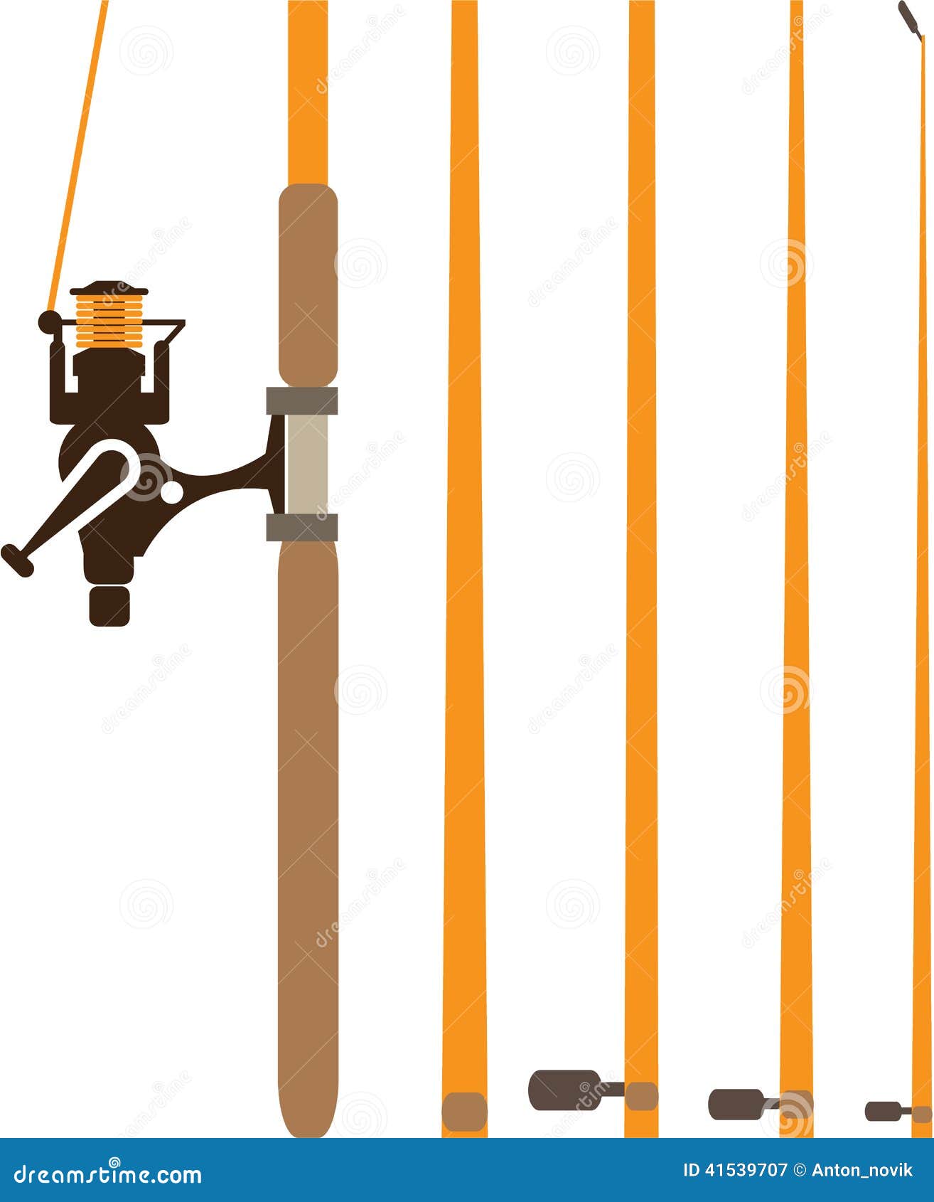 Fishing rod sections stock vector. Illustration of leisure ...