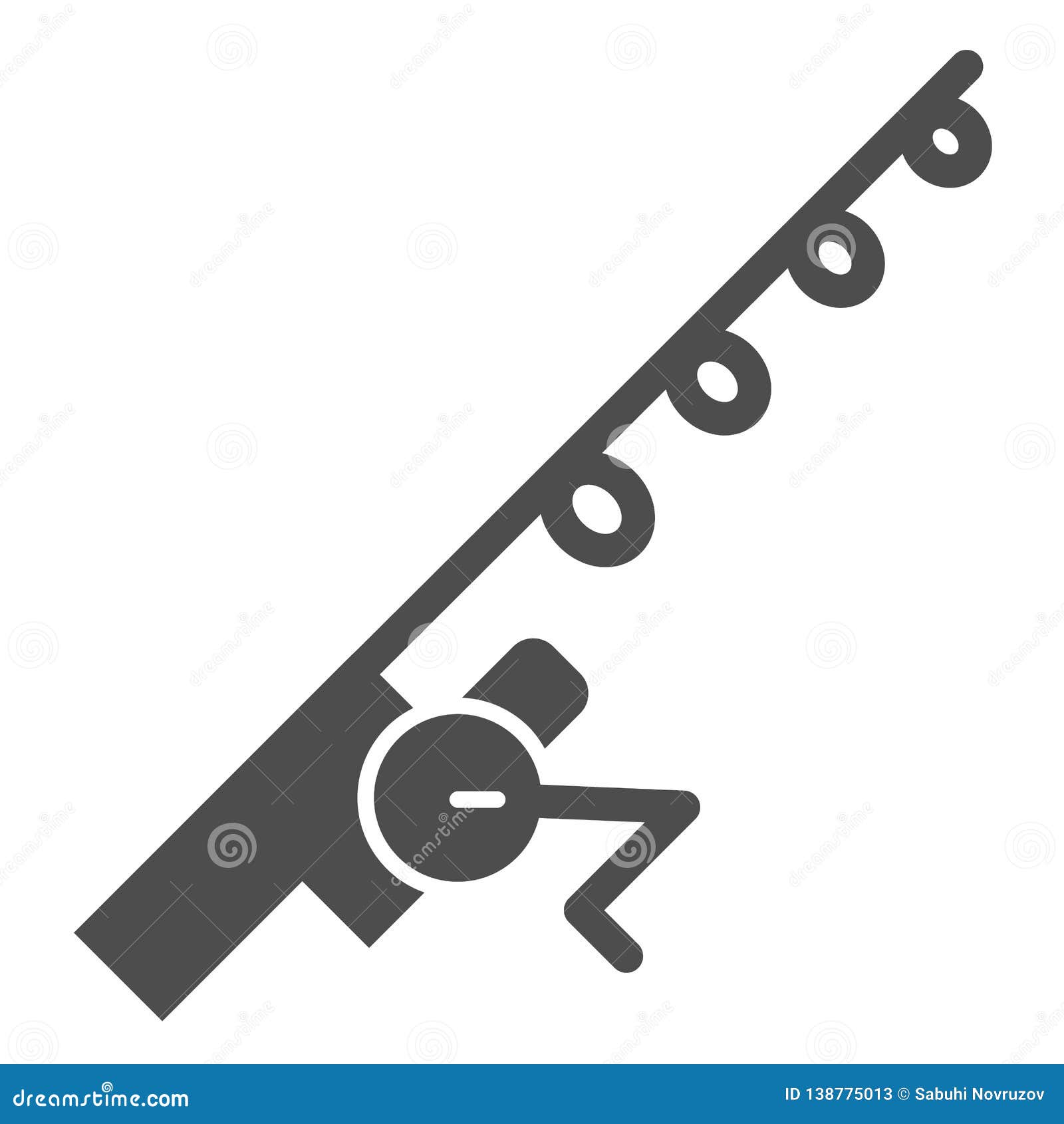 Download Fishing Rod Solid Icon. Spinning Illustration Isolated On ...
